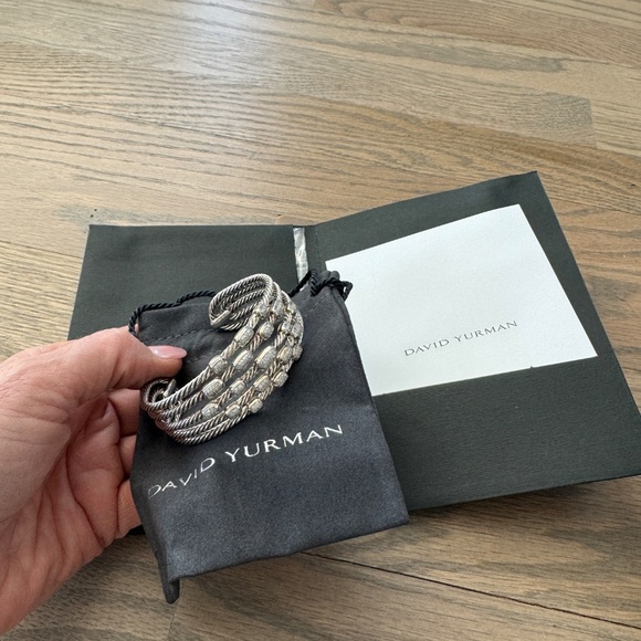 AUTHENTIC David Yurman Confetti wide cuff bracelet w/diamonds - Picture 3 of 6